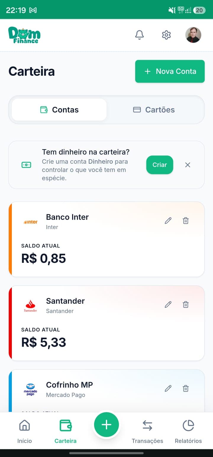 Tela Carteira do DomFinance